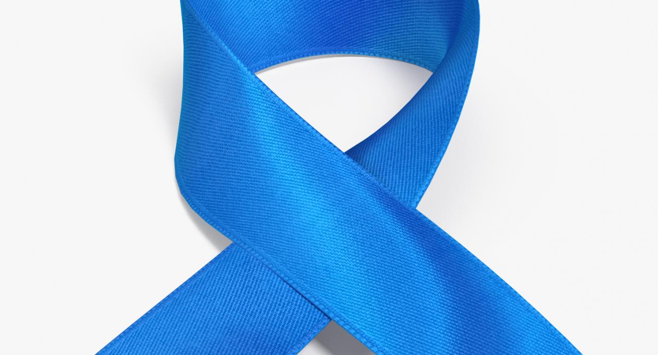 3D Blue Ribbon Awareness Symbol model