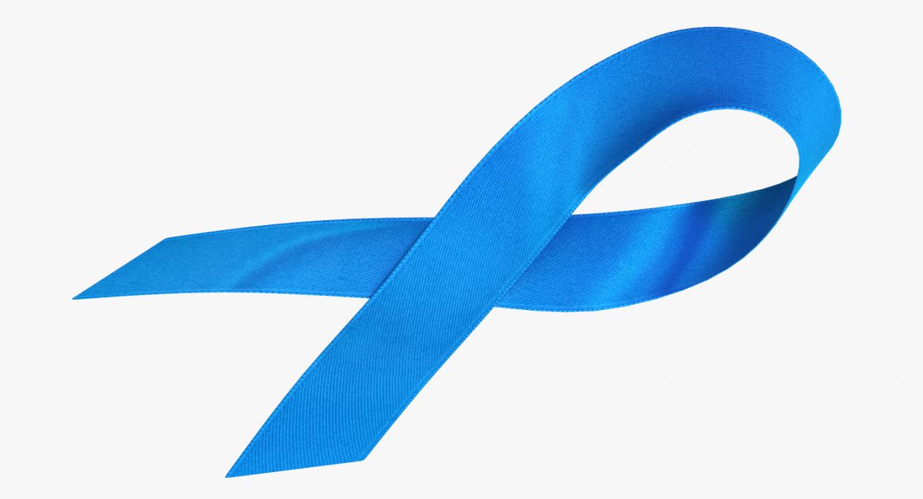 3D Blue Ribbon Awareness Symbol model