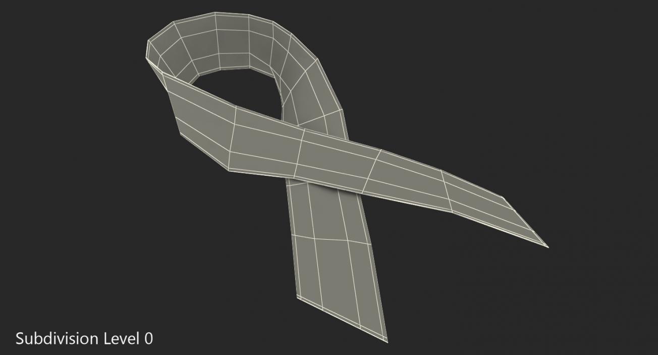 3D Blue Ribbon Awareness Symbol model