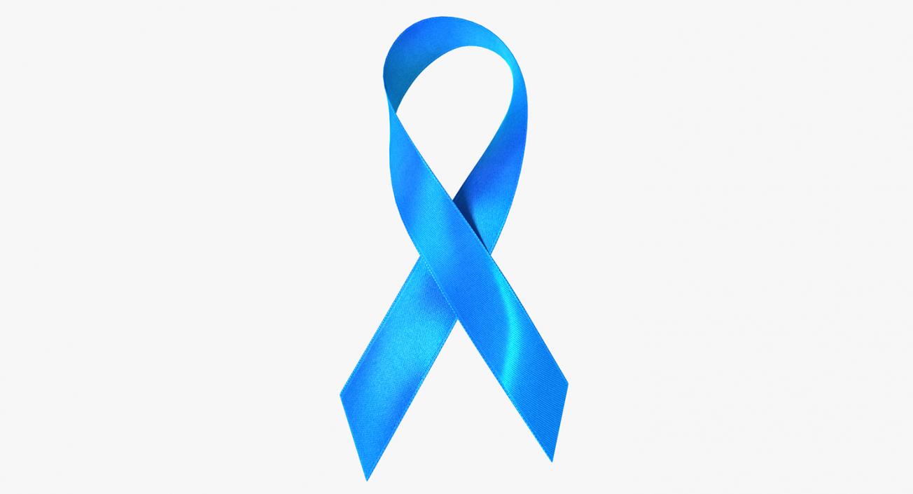 3D Blue Ribbon Awareness Symbol model