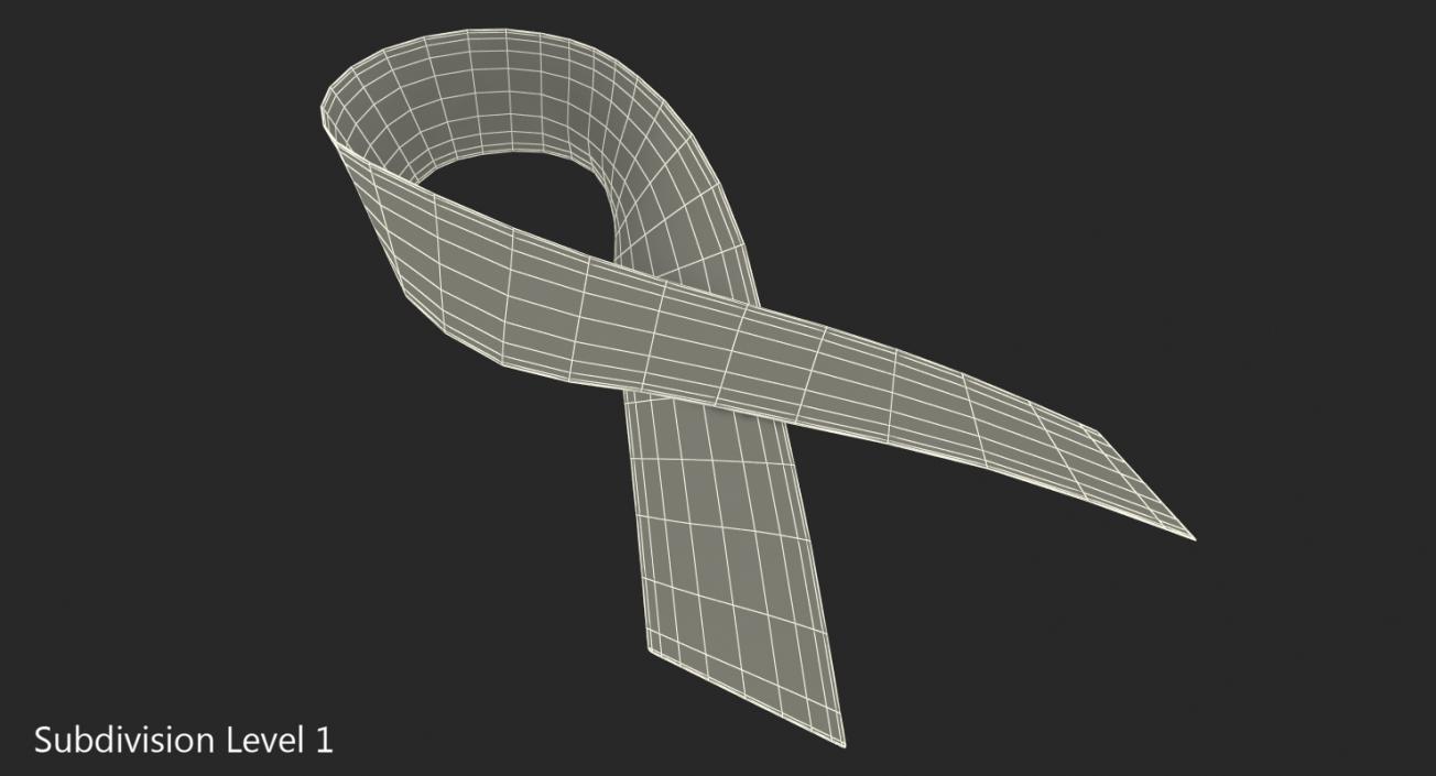 3D Blue Ribbon Awareness Symbol model