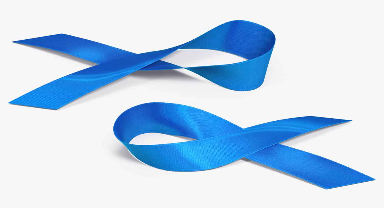 3D Blue Ribbon Awareness Symbol model