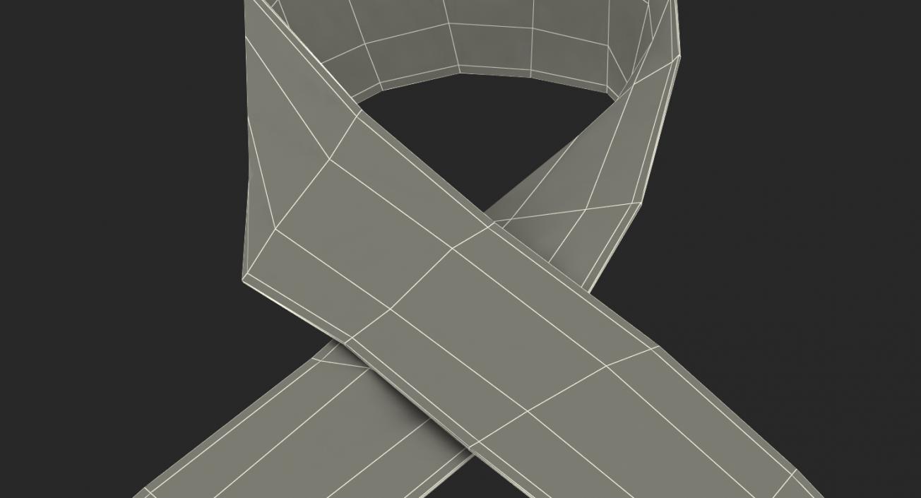 3D Blue Ribbon Awareness Symbol model