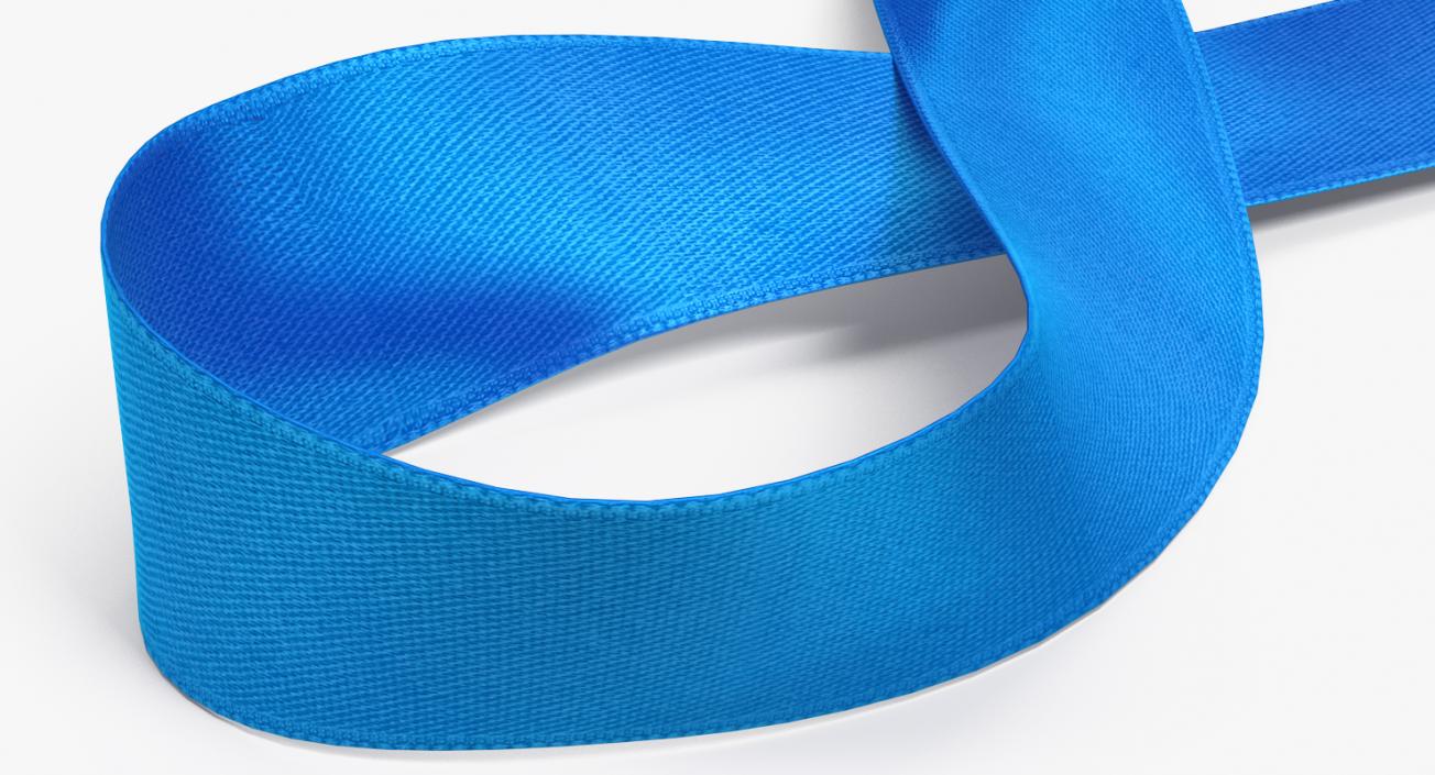 3D Blue Ribbon Awareness Symbol model