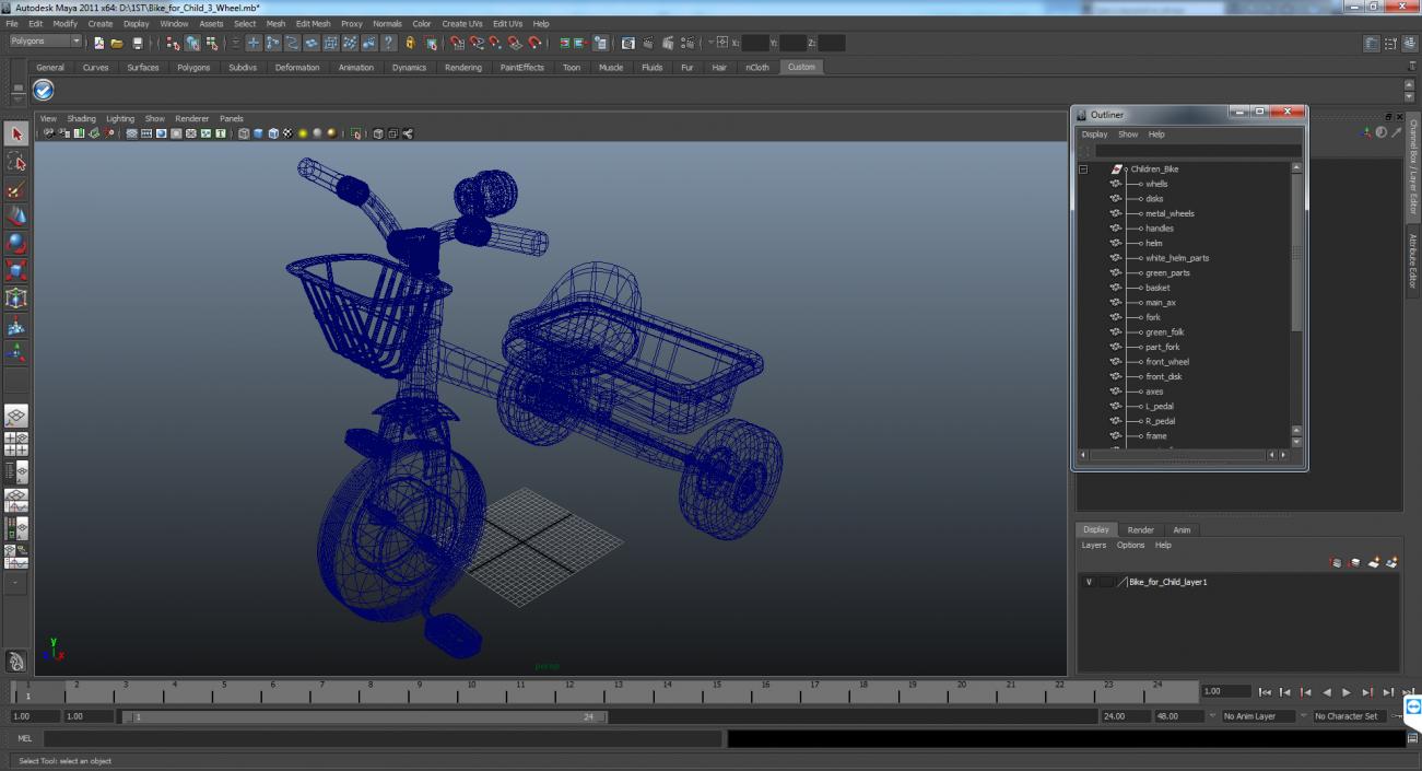 Bike for Child 3 Wheel 3D