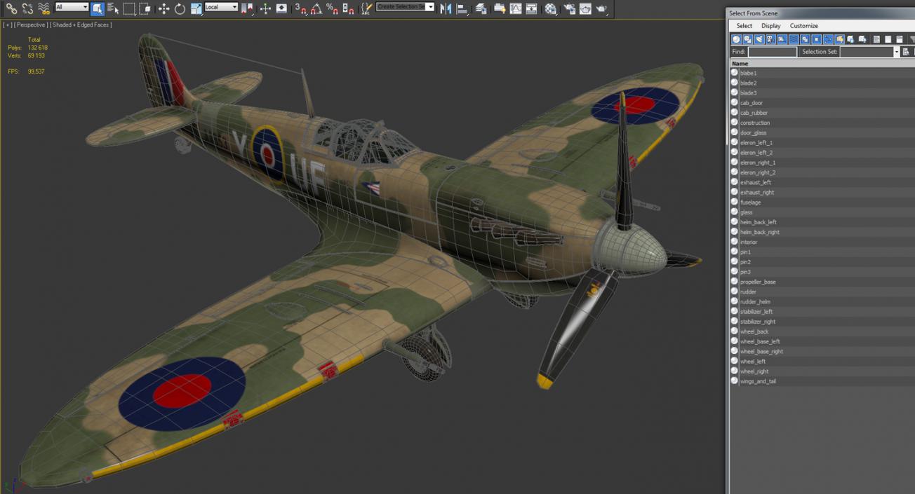 3D model Supermarine Spitfire