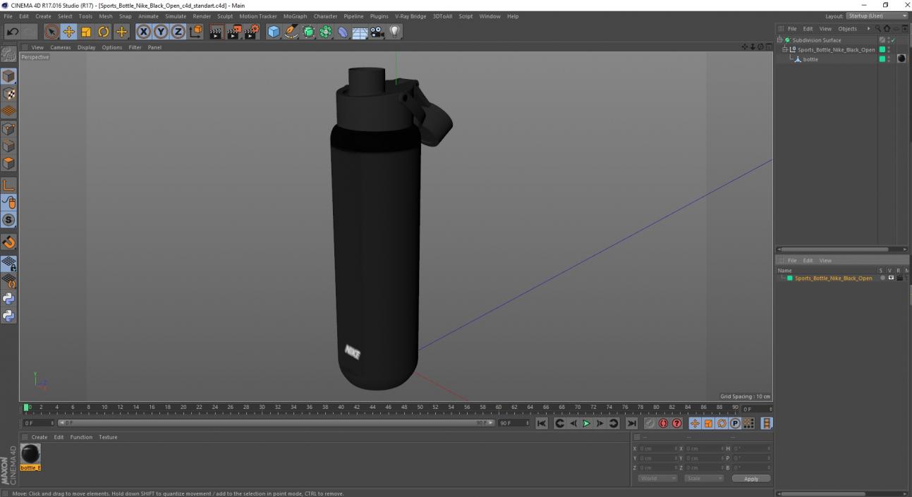 Sports Bottle Nike Black Open 3D model