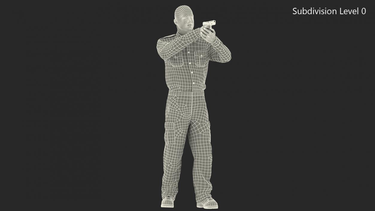 3D Criminal Aiming with Gun Fur model