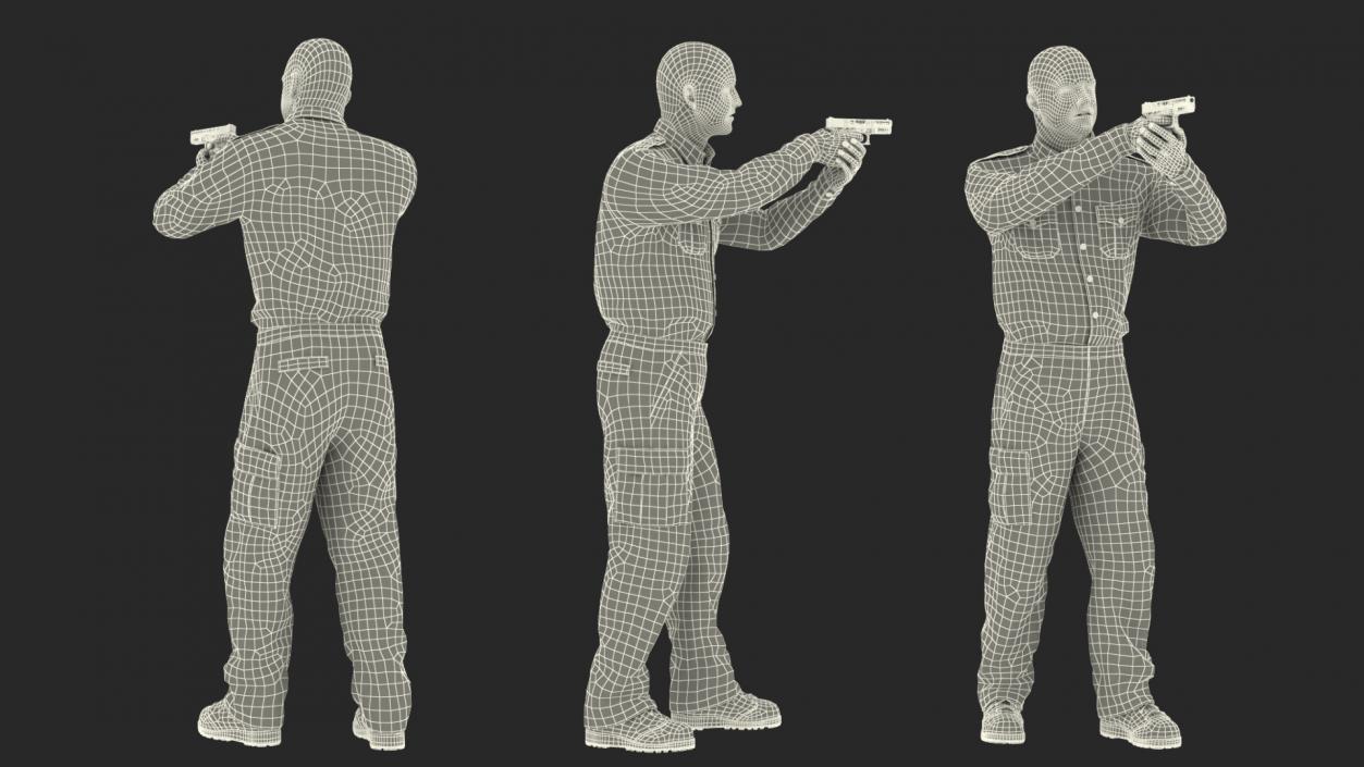 3D Criminal Aiming with Gun Fur model