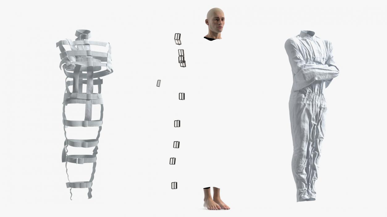 Male Figure in Straitjacket 3D