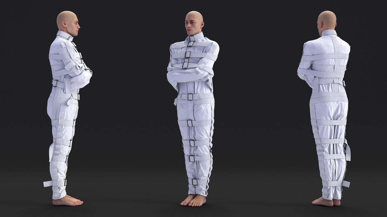 Male Figure in Straitjacket 3D