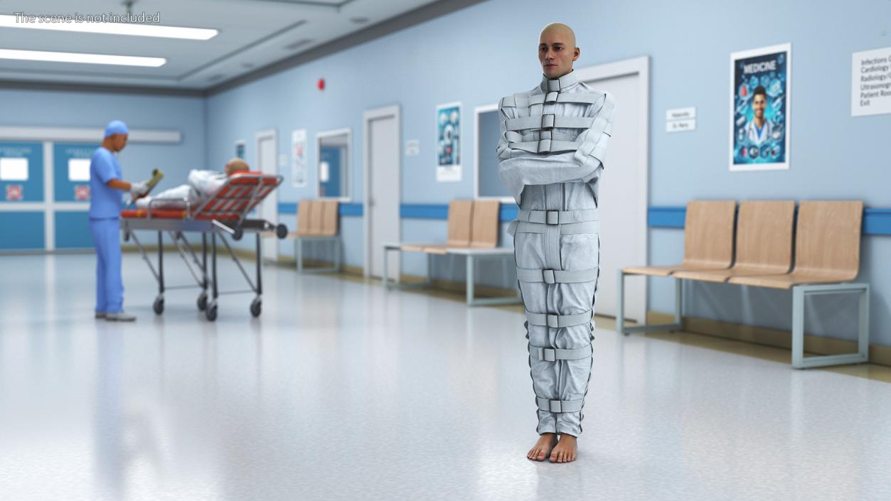 Male Figure in Straitjacket 3D