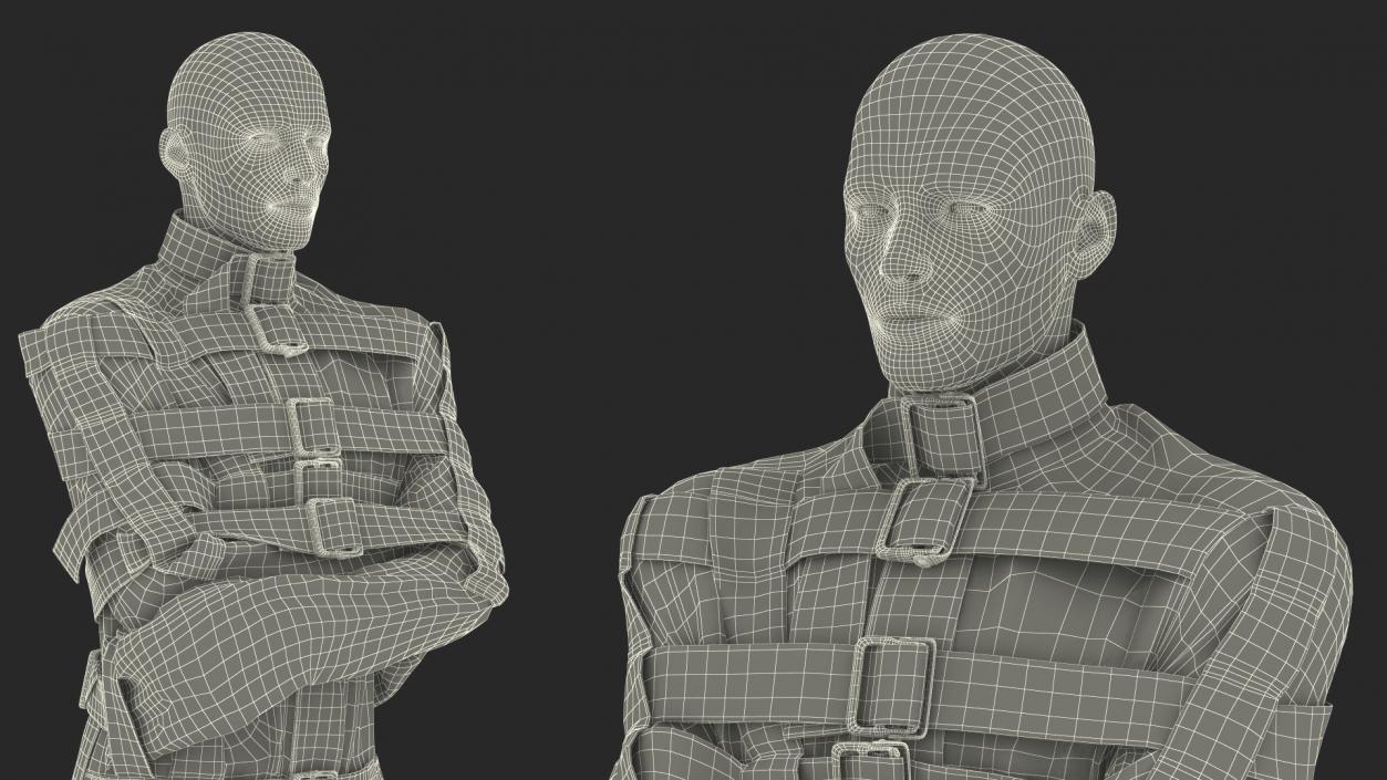 Male Figure in Straitjacket 3D