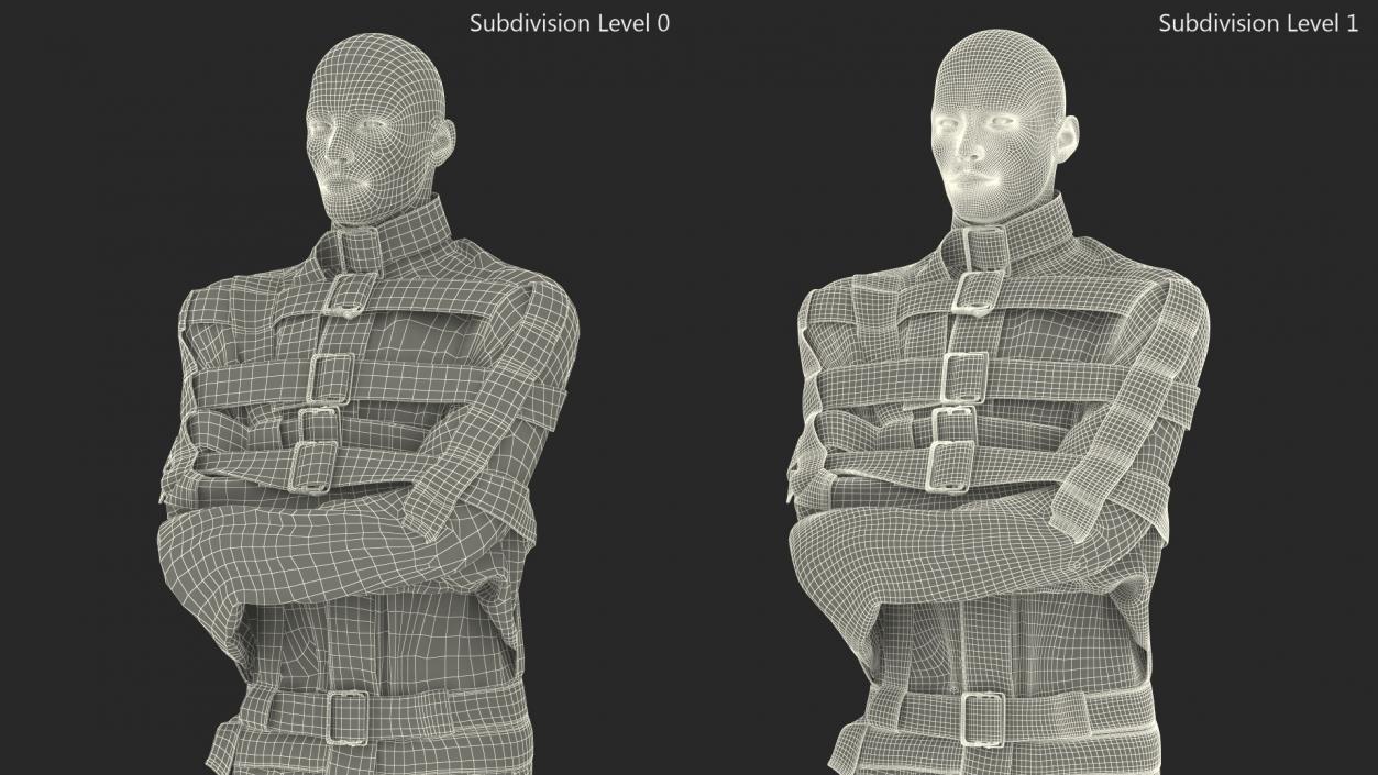 Male Figure in Straitjacket 3D