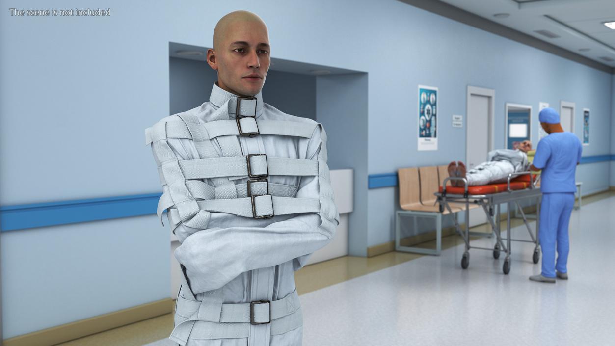 Male Figure in Straitjacket 3D