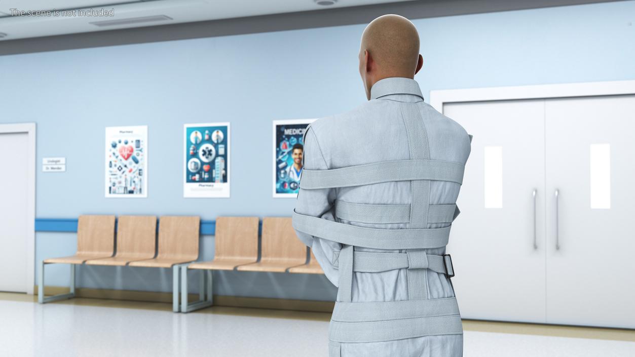 Male Figure in Straitjacket 3D