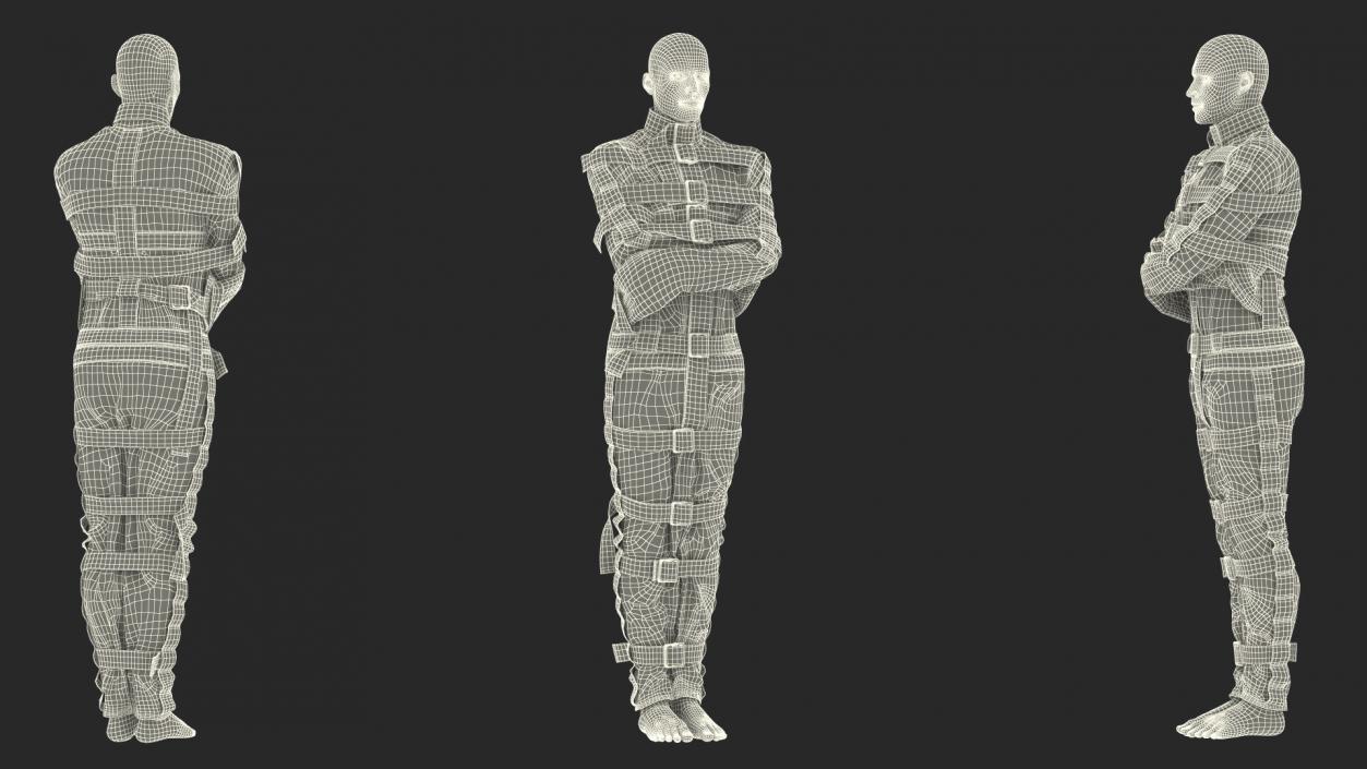 Male Figure in Straitjacket 3D