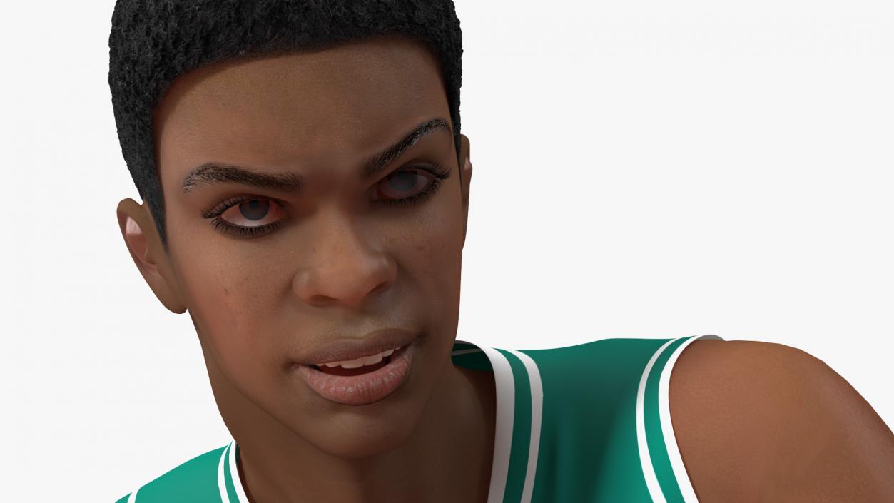 3D model Light Skin Teenager Basketball Player Playing Pose