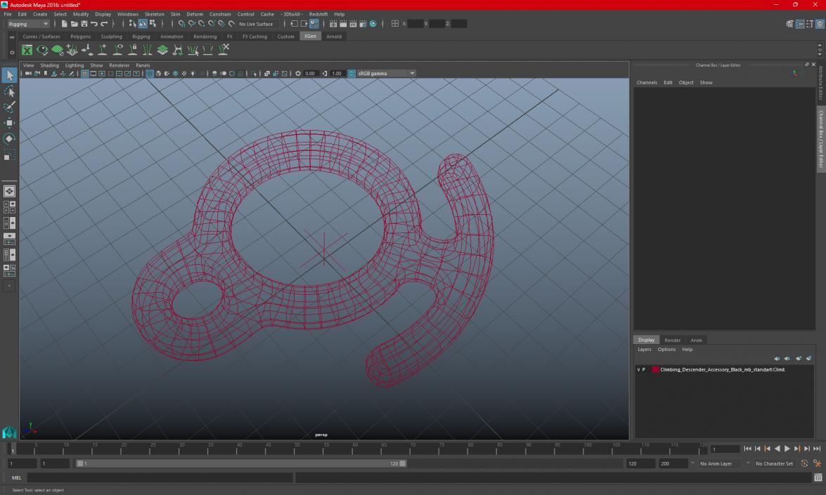 Steel Climbing Descender for 3D Print 3D