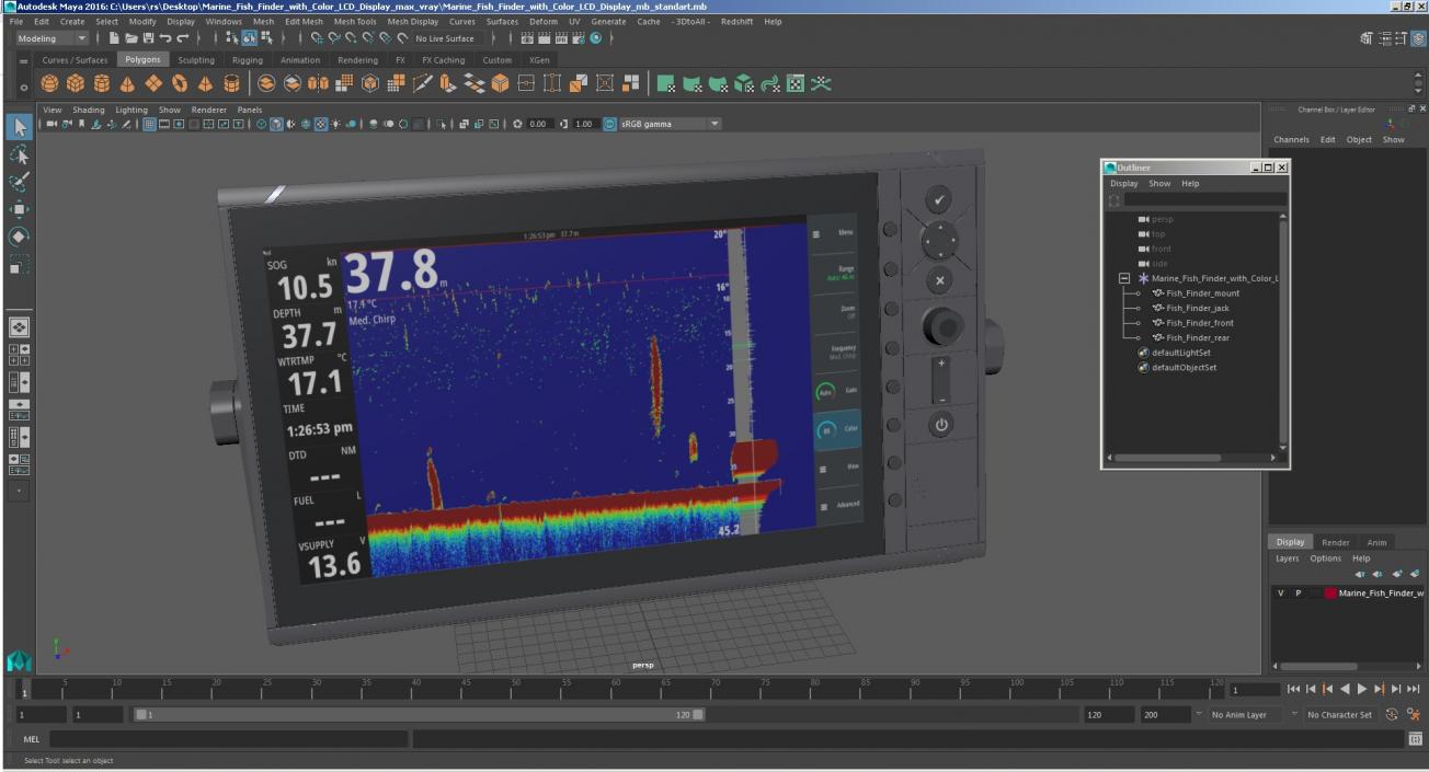 3D Marine Fish Finder with Color LCD Display