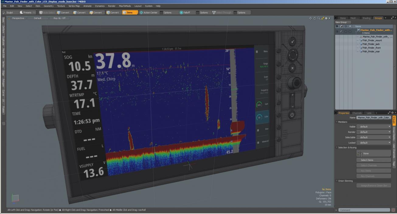 3D Marine Fish Finder with Color LCD Display