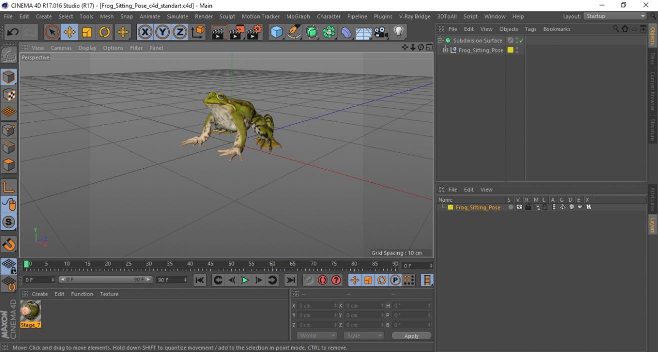 Frog Sitting Pose 3D