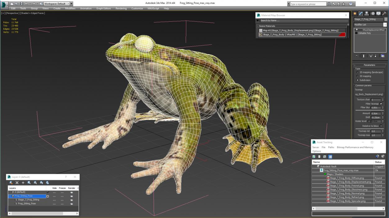 Frog Sitting Pose 3D