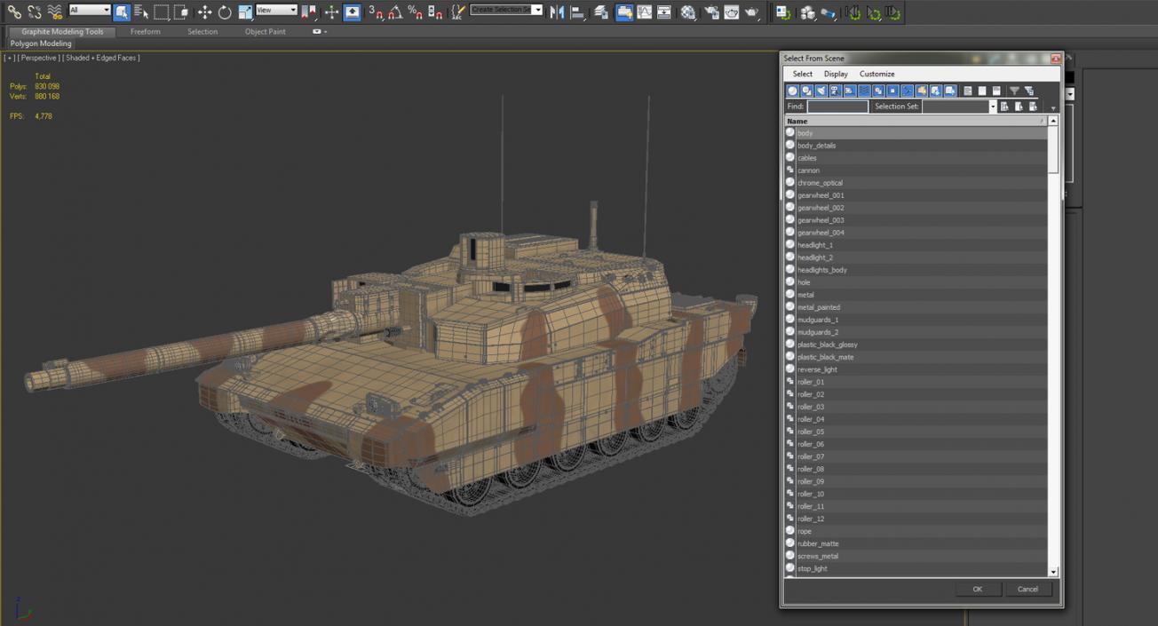 3D French Army Tank AMX 56 Leclerc