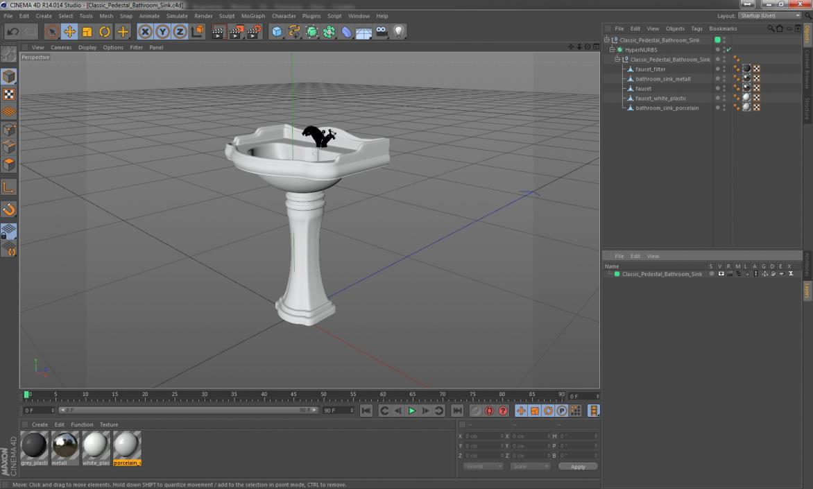 3D model Classic Pedestal Bathroom Sink