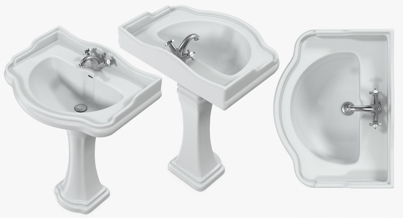 3D model Classic Pedestal Bathroom Sink