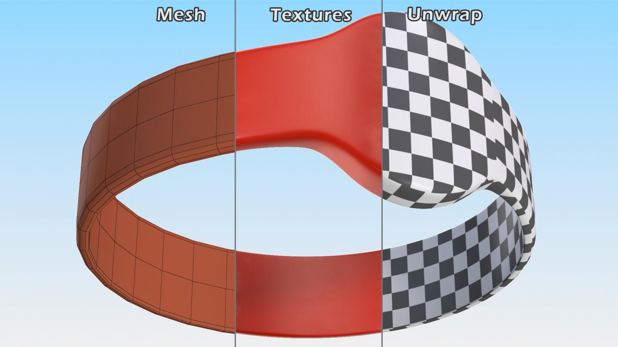 3D RFID Silicone Wristband model