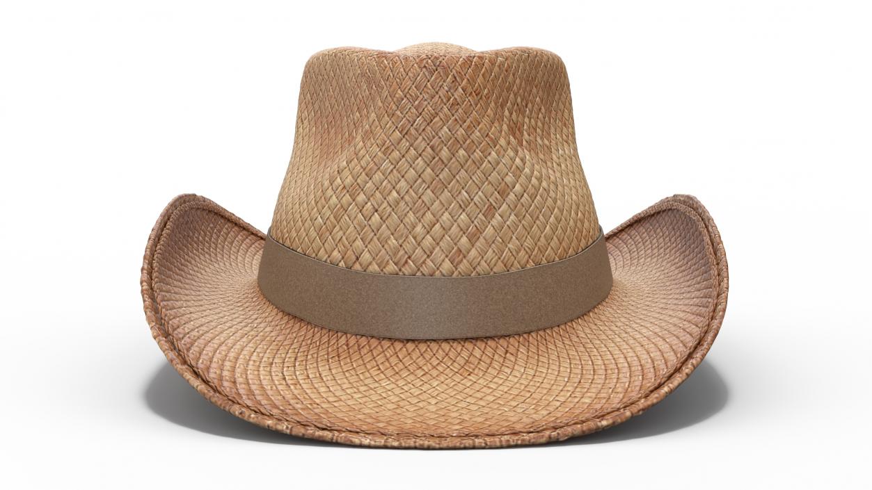 Straw Cowboy Western Hat 3D model