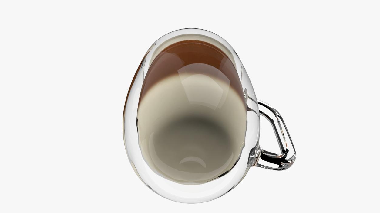 Double Wall Glass Latte Mug 3D