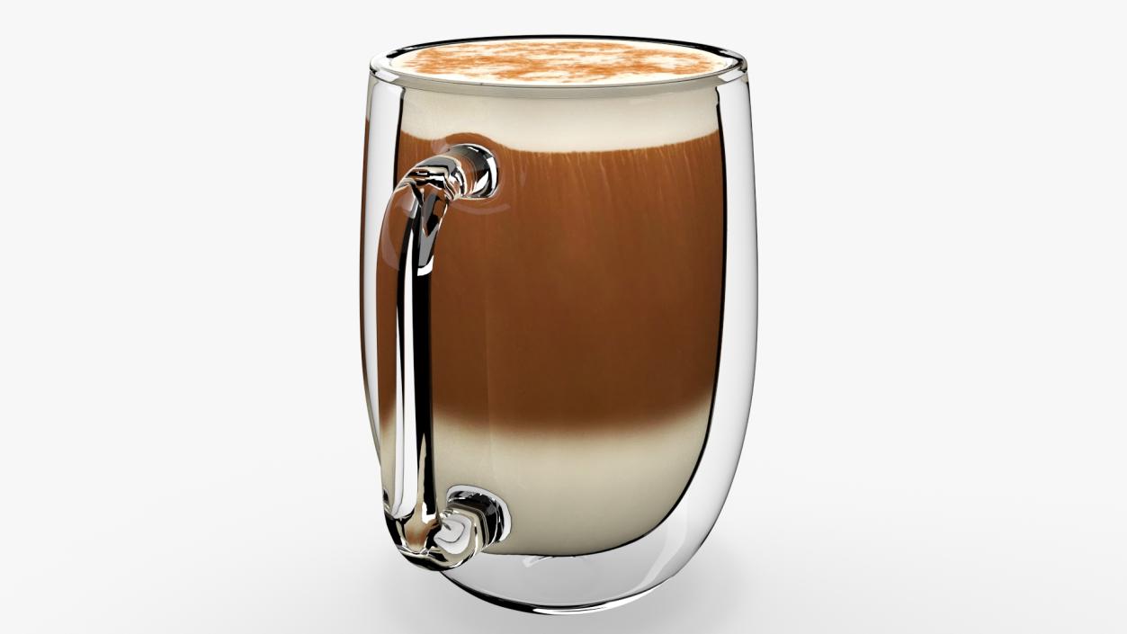 Double Wall Glass Latte Mug 3D