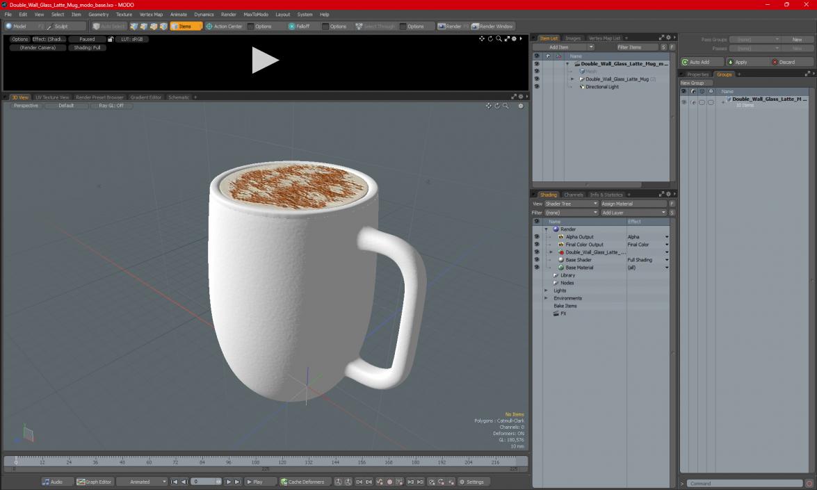 Double Wall Glass Latte Mug 3D