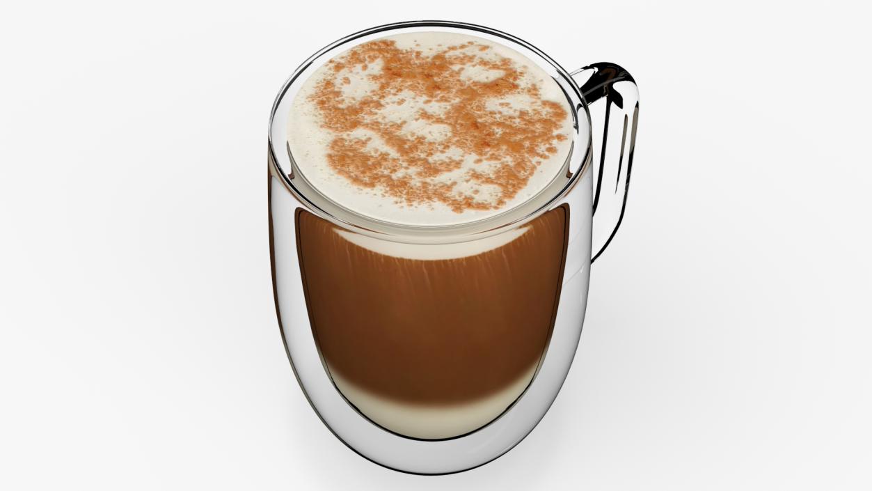 Double Wall Glass Latte Mug 3D