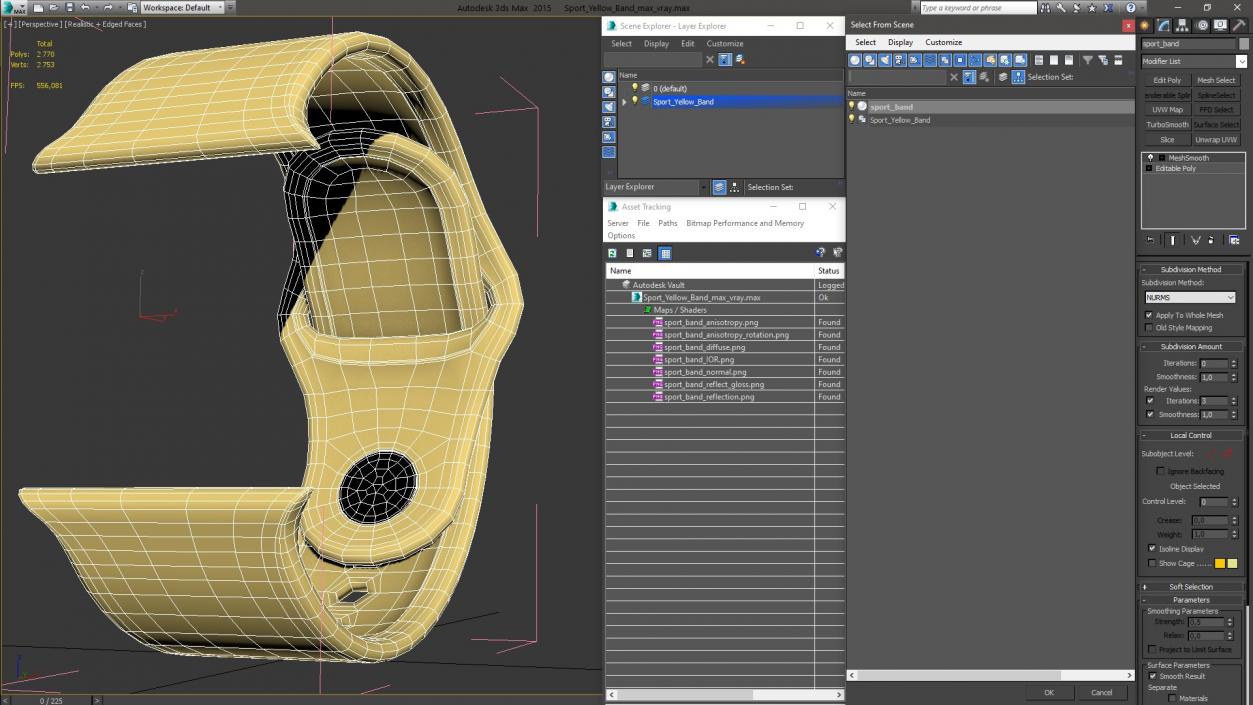 Sport Yellow Band 3D