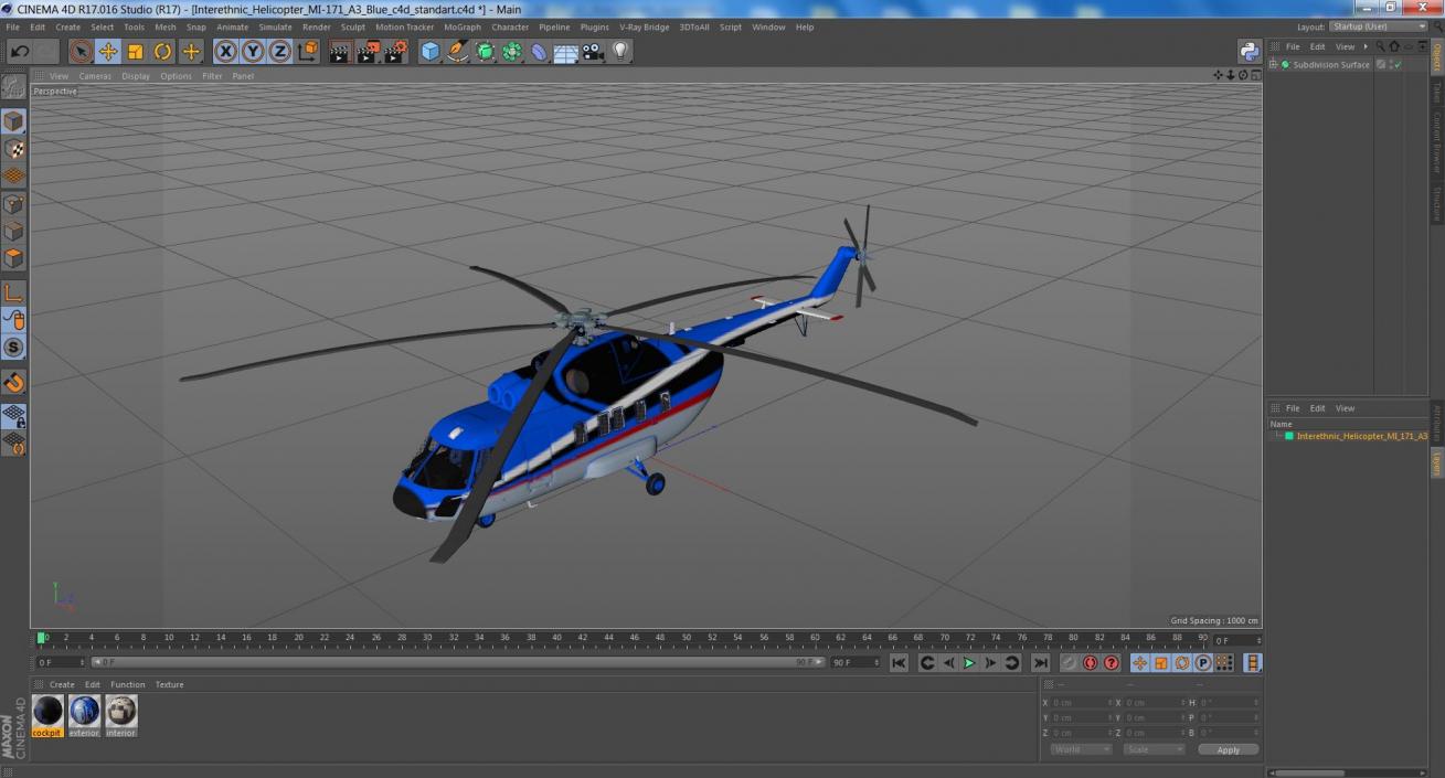 Interethnic Helicopter MI-171 A3 Blue 3D