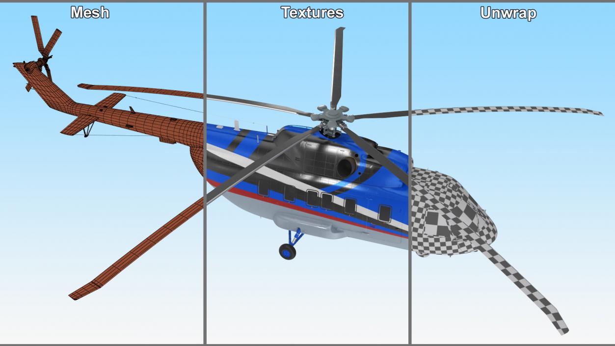 Interethnic Helicopter MI-171 A3 Blue 3D