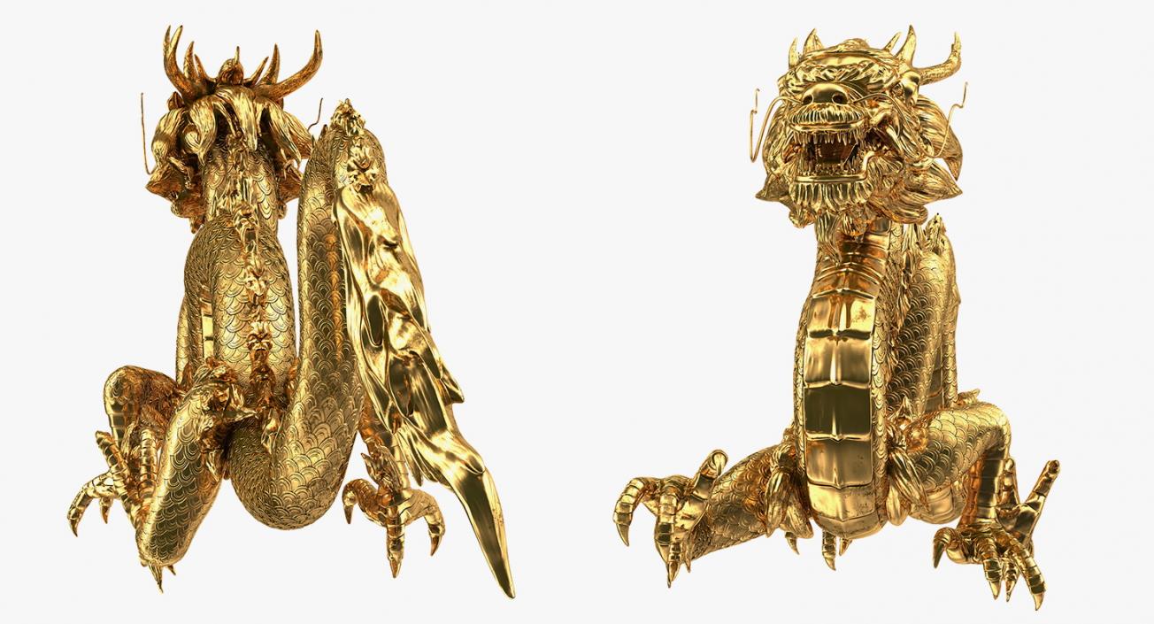 3D Golden Chinese Dragon