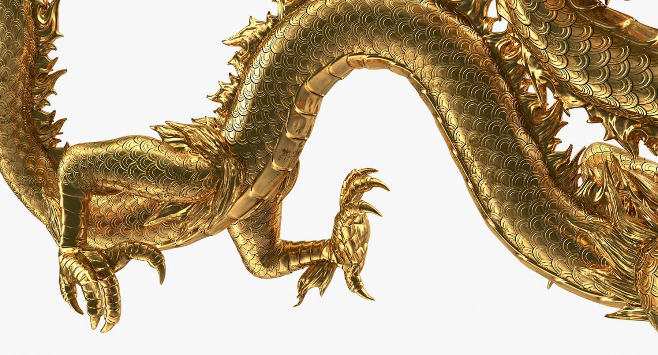 3D Golden Chinese Dragon