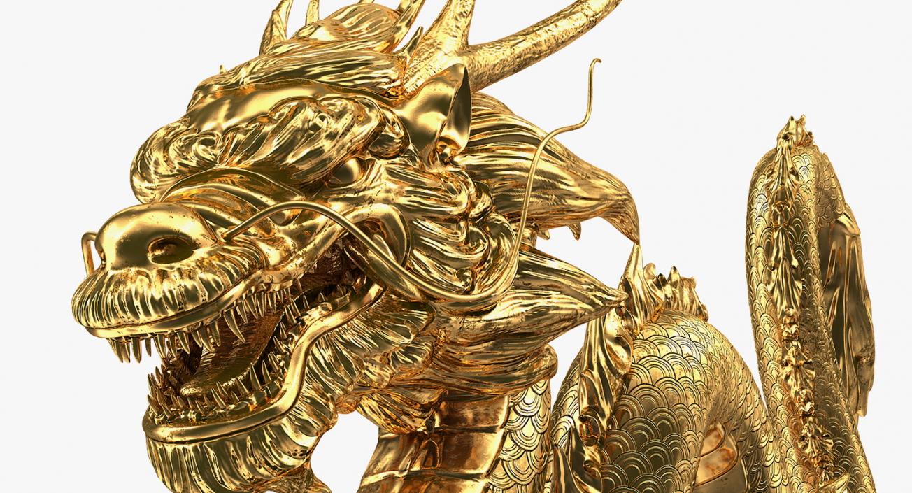 3D Golden Chinese Dragon