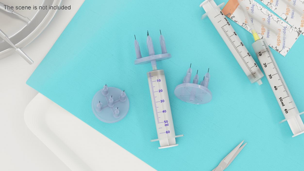 3D model Multi Injector 5 Needles Circular Transparent