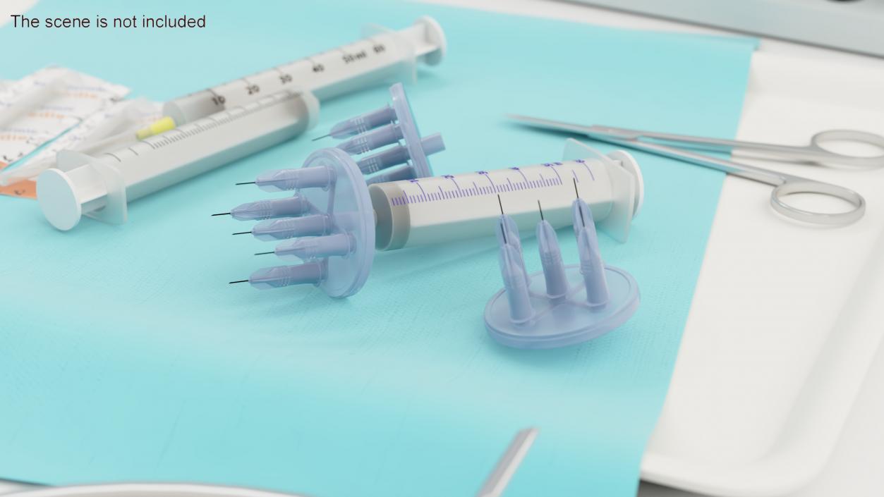 3D model Multi Injector 5 Needles Circular Transparent