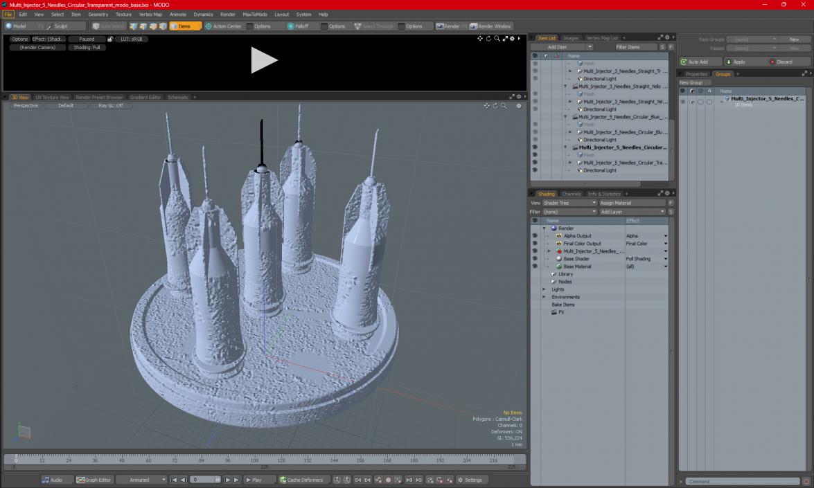 3D model Multi Injector 5 Needles Circular Transparent