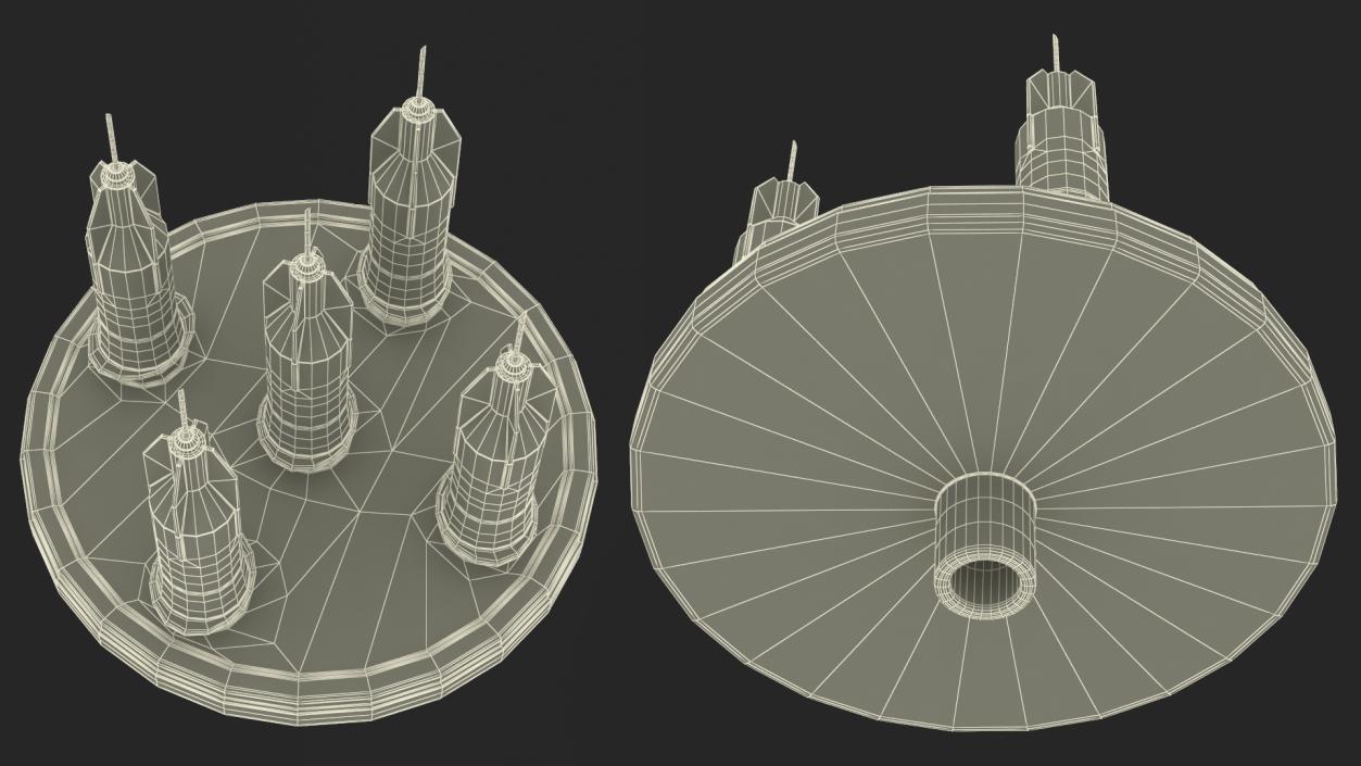 3D model Multi Injector 5 Needles Circular Transparent