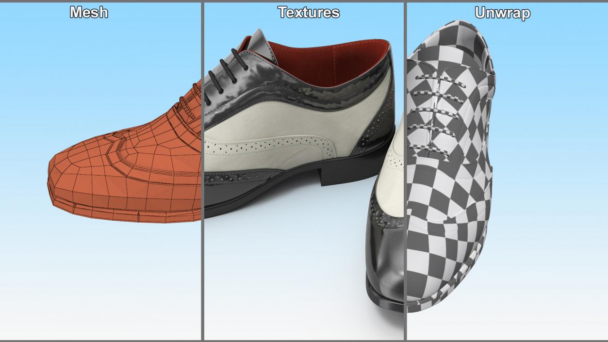 3D Classic Mens Wingtip Shoes