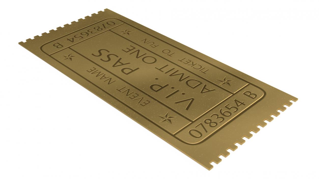 Event Admission Golden Ticket 3D model