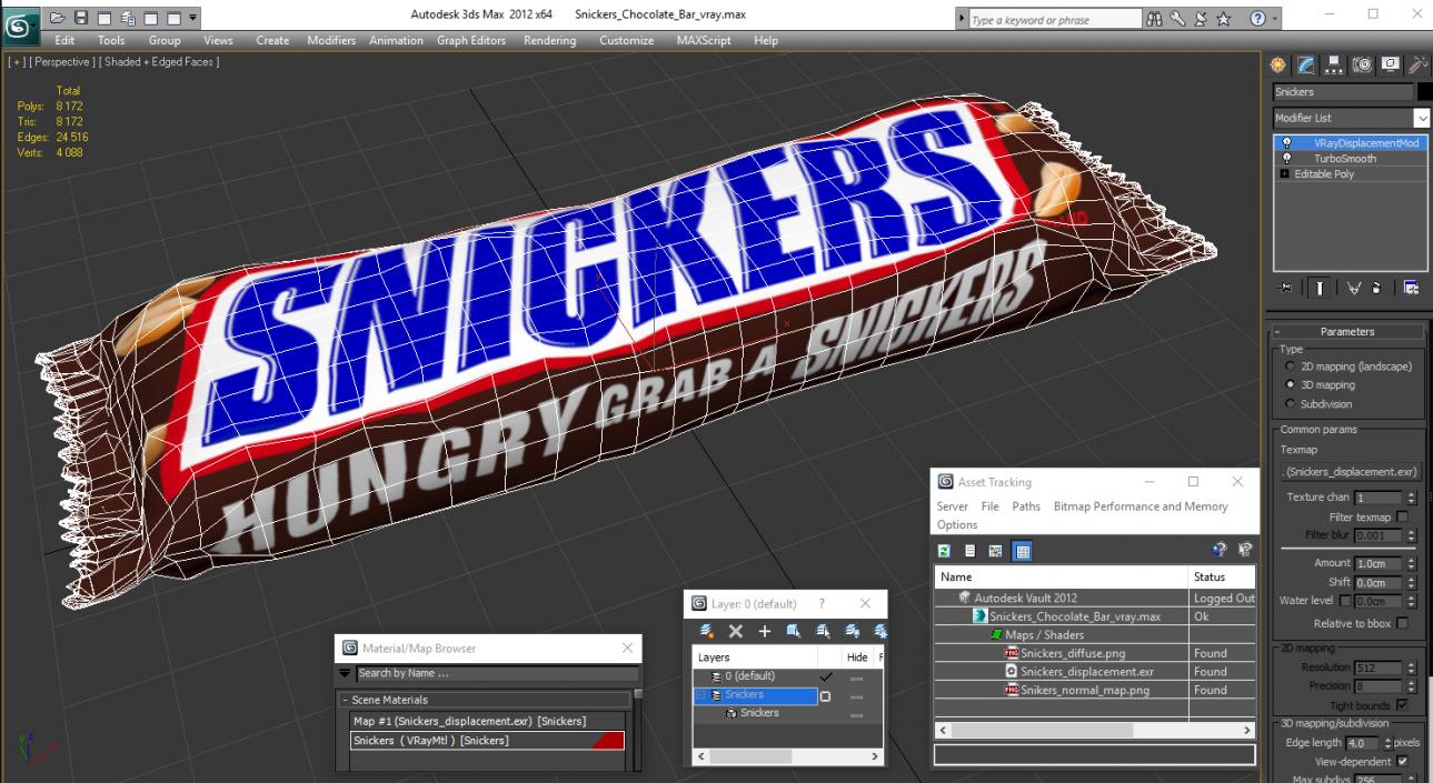 Snickers Chocolate Bar 3D