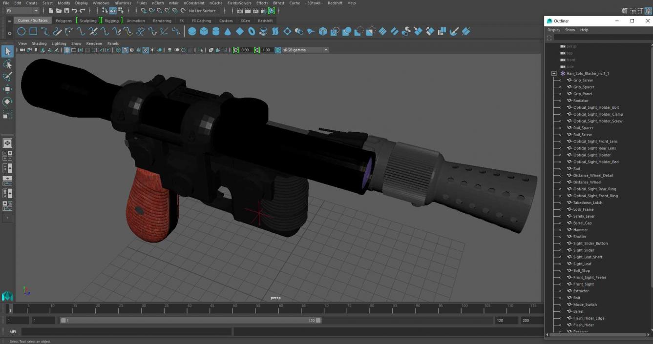 3D Han Solo Blaster